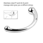 Pure G Spot Metal Wand Anal Prostate Massage Stick,Stimulate Wand Fetish Plug Solid Metal Curved Dual Ended Masturbation Sex Toy For Women Or Man 344G