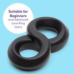 Black Magic 8 Stretchy Love & Ball Ring - Hypoallergenic Silicone - Easy To Use