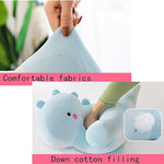 11.8 Inch Cute Dinosaur Plush Toys, Plush Stuffed Animal Dino Hugging Pillow Soft 3D Pom Plush Toy, Birthday Gifts For Kids Girls Boys (Blue)