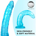 9.45 Inch Huge Thick Realistic Dildo - With Lifelike Texture - G-Spot Crystal Jelly Dildo With Strong Suction Cup For Hands-Free Play - Big Anal Dildos Adult Sex Toys For Women Men Couple - L