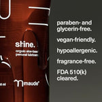 Shine - Organic Personal Lubricant - Hydrating Aloe Vera + Water Based Lube - Fragrance + Paraben-Free, Moisturizing Aloe Vera Gel Lubricant For Toys, Couples Or Solo Play (8 Fl Oz)