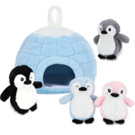 5 Pcs Penguin Stuffed Animal Set 4 Polar Small Baby Penguins Plushie With Igloo Soft Plushie Gifts For Kids Christmas Birthday Bag Stuffings Decoration Animal Theme Party Favors