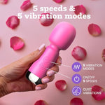 Vibrator For Women - Mini Vibrator Wand Adult Sex Toys And Adult Toys For Women | 5 Patterns And 5 Speeds Women Sex Toys | Sex Toy And Gifts For Women | Small And Quiet Couples Sex Toys