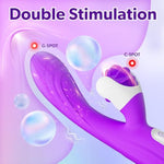 2In1 G Spot Vibrator Sex Toys For Women And Couple, Thrusting Body-Safe Silicone Vibrator Rabbit With 9 Rotating & 9 Vibrating Modes, Waterproof Realistic Dildo For Clitoral Stimulation (M) (M)