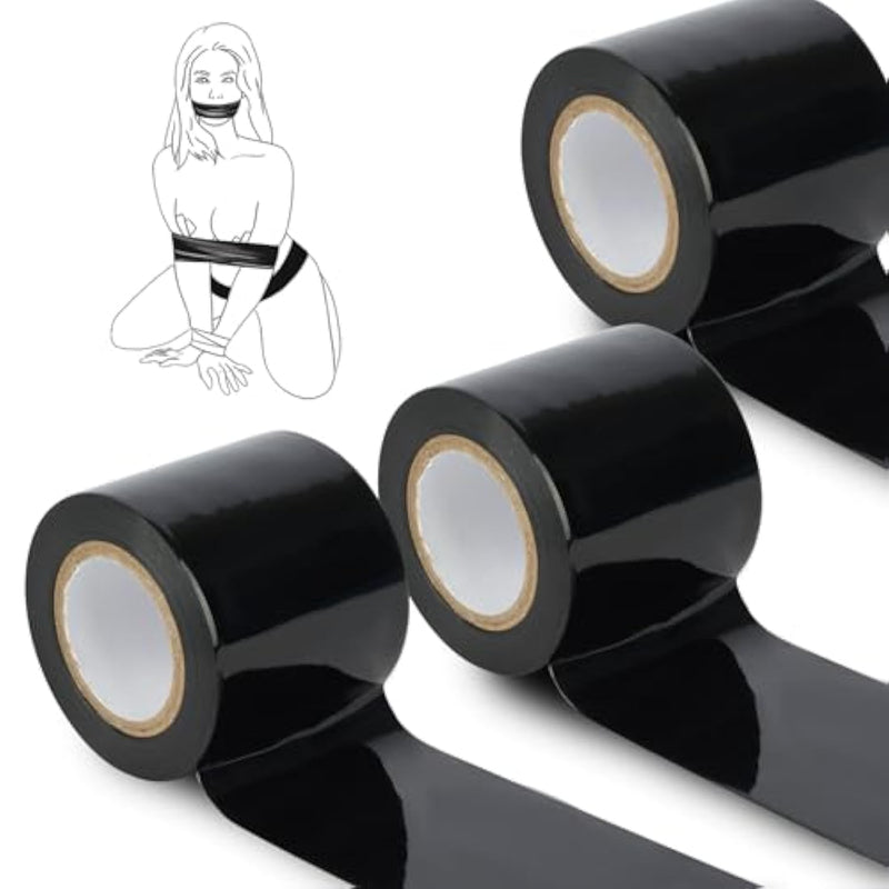 Sex Toys Bdsm Bondage Tape – 3 Rolls Electrostatic Tape For Bdsm Games Adult Sex Toys Bondage Restraints Tape Reusable Binding Pvc Sex Things For Couples Kinky 65Ft*3Rolls