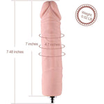 7" Veins Silicone Anal Dildo For Premium Sex Machine With Kliclok System, 7" Insertable Length, Girth 4.9" Diameter 1.56" - Anal Pleasure