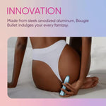 Bougie Bullet Vibrator For Women - Luxe Anodized Aluminum Adult Toy For Temperature Play With 20 Powerful Modes & Usb Magnetic Charging Case - Whisper Quiet & Waterproof Sex Toys (Sky Blue)