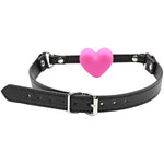 Silicone Mouth Gag, Heart Shaped Muzzle Adjustable Bondage Leather Strap On Sm Adult Sex Toy For Couple Lover