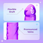 Dildo Purple 5.7 Inch Lifelike Dildos, Hands-Free For Beginner Vaginal & Anal Sex Toy (Pink)