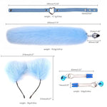 Fox Tail Anal Plug Collar And Nipple Clamps Cat Ears Butt Plug Stainless Steel Anal Plug For Women Costume Props