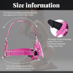 Mouth Gag With Silicone Dildo,Adjustable Leather Silicon Sm Realistic Penis Bdsm Fetish Slave Restraints Strap On Sex Toys For Adult Couple (Pink)