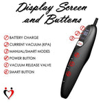 Magna Black Electric Penis Pump - 9" X 2.00" Diameter - Lcd Smart Handheld Usb Rechargeable Untapered Acrylic Round Flange Quick-Disconnect Cylinder