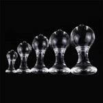 Big Ball Transparent Crystal Anal Butt Plugs Stimulation Masturbation Ball Trainer Couple Flirt Adult Anal Sex Toys(M)