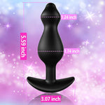 Silicone Anal Beads Butt Plug for Men and Women - Long Neck and Narrow Flared Base Prostate Massager