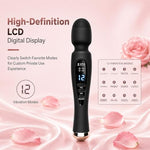 Vibrator Wand Massager for Women -Adult Sex Toys Features LCD Display & 12 Vibration Modes, Rechargeable, Waterproof & Ultra Quiet - Ideal Personal Massager Gift for Her and Couples Play