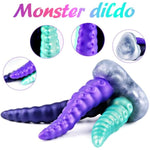 8.7" Monster Tentacle Big Dildo,Three Heads Octopus Fantasy Penis, Double Ended Silicone Anal Dildo,Thick Tapered Suction Cup Alien Double Sides Penis For Sex Toys For Men And Women