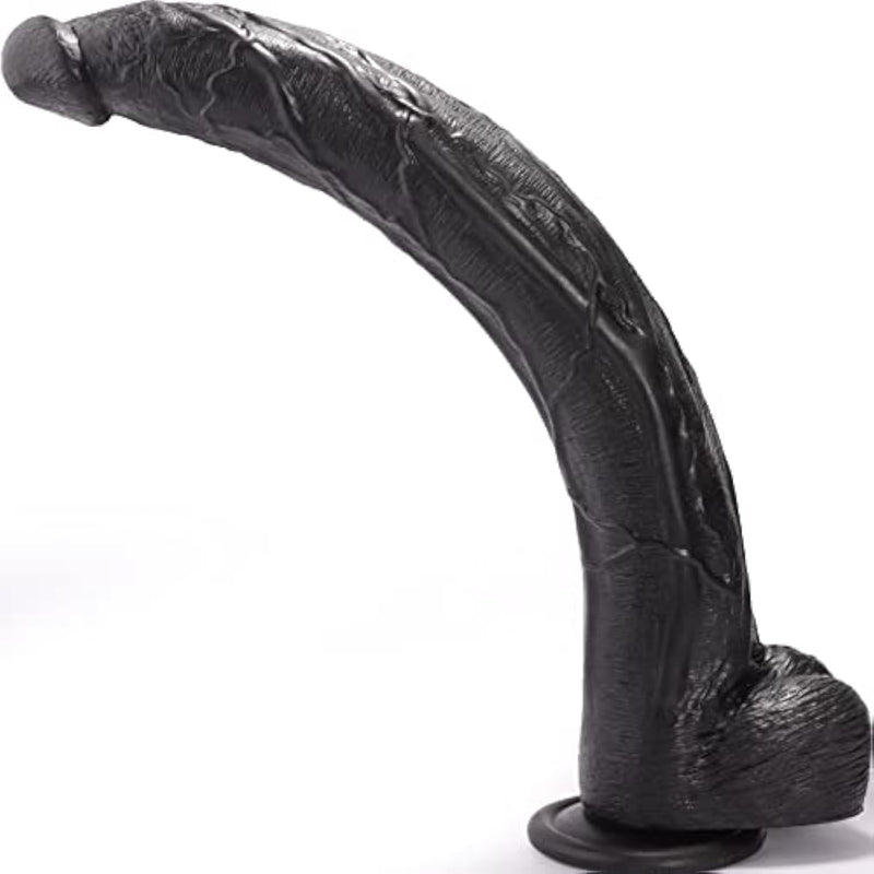 Realistic Dildos Feels Like Skin, Monster Dildo 17.5" Black Big Dildo With Suction Cup For Hands-Free Play, Big Horse Dildo Giant Anal Toy For Men, Body-Safe Material And Adult Sex Toys For Women