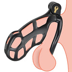 Chastity Devices Male Cock Cages Chastity Locked Penis Cage With 4 Different Size Penis Rings Bdsm Sm Slave Bondage Sex Toys (Black)