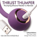 Thrust Thumper Thrusting Vibrator For Women With Remote. Sex Toys For Female Pleasure & Couples Toy For Adults. Premium Silicone Vibrating Dildo, Waterproof & Rechargeable - Usb Cable Included