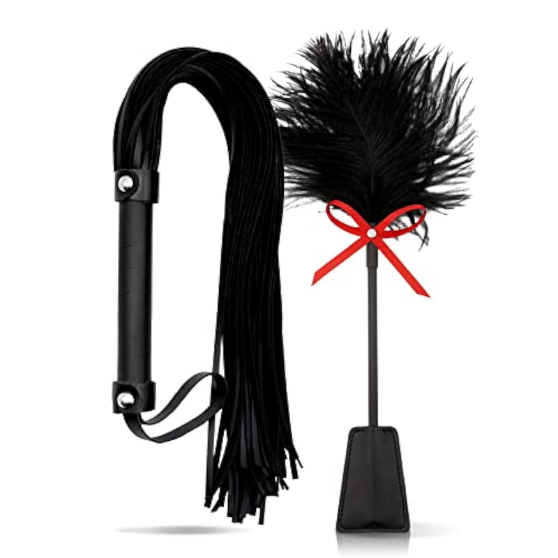 Sm Set Bdsm French Tickler Adult Set Flogger Stimulation Sex Whip Sex Paddle Feather Tickler Set For Couples Bdsm Starter Kit Fetish Toys
