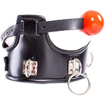 Bdsm Leather Restraint Collar With Mouth Ball Adjustable Choker Bondage Sex Gag Toys