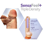 Adult Sex Toy - Realistic Beginner Dildo 5 Inch Triple Density Ultra-Soft Posable Shaft, Hands-Free Suction Cup & Strap-On Compatible - G Spot & Anal Play - Women, Men - Beige