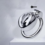 Male Chastity Device Cock Cage With Curved Ring Sissy Sex Toys Chastity Cage With Invisible Lock And 2 Keys Metal Chastity Belt For Man Penis Restraints Stainless Steel Penis Lock (1.96In)