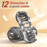 Manual Male Masturbators With 12 Extruded Beads, Transparent Soft Sucking Extrusion Penis Sleeve Blowjob Portable Sex Toys For Men Vagina Textured Pocket Pussies Penis Stimulation Poin