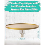 4.5" Large Suction Cup Adapter With Anti-Rotation For Universal Sucker Dildo Holder Diameter Lower 115Mm (12Cm Gold Sucker)