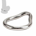 Penis Ring Stainless Steel Curved Cockrings 7 Different Sizes Of Erection Ring Metal Testicle Rings Male Sex Toys Adult Scrotal Training Chastity Device (54Mm)