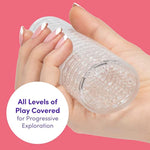 All You Need Bondage Kit - 20 Piece Bondage Set - Includes Blindfold, Flogger, Nipple Clamps, Vibrators, Anal Beads, Cock Ring And Much More - Sex Toys For Couples - Black/Purple