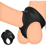 Silicone Penis Ring Reusable Semen Cock Ring Silicone Ball Ring Penis 3 In 1 Ultra Soft Stretchy Cock Ring Penis Delayed Cock Rings Sex Toys For Adult Men Cockring, Black