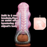 2 Knotted Dragon Penis Enlarger Extender Sleeve 5.9’’ Wearable Pink Dog Knot Hollow Dildo Cock Sleeve With 2 Supporting Keels Reusable Soft Silicone Wolf Penis Sheath For Men Couples Adult Sex Toys