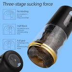 Male Masturbator, Sex Toy For Men Clear Pocket Pussy Vagina Texture, Transparent Manual Squeezable Sucking?6.5In Depth, Realistic Soft Fleshy Texture, Penis Training Masturbator (Black)