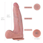 13.5” Gigantic Dual-Density Silicone Dildo, 10.5” Insertable Length Dong With Kliclok System For Advanced User, Xxl Size, Predi, Titan'S Girth Series