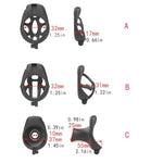 3D Printed Chastity Cage With 4 Different Rings Male Cock Cage With Hooks And Concealed Locks Lightweight Resin Chastity Device For Man Penis Bondage Sex Toys Breathable Penis Cage (A,Transparent)