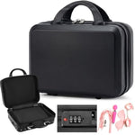 Adult Game Toy Storage Organizer Case For Women And Men Lock Box Toy Travel Bag Game Locking Storage Box Travel Bag, 12.6 X 9.8 X 6.7 Inch(Black)
