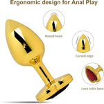 Heart-Shaped Jewelry Base Anal Butt Plug 3Pcs Metal Anal Plug Male And Female Anal Masturbation Toy Anal Plug Set