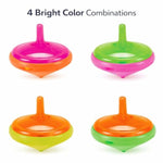 100 Pieces LED Light Up Flashing Mini Spinning Tops with Gyroscope - Kids Novelty Bulk Spin Toys Party Favors Bundle Pack Multicolored