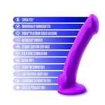 Blush Avant D9 Ergo Mini Dildo 7" - Dual Density Ultrasilk Silicone Cock - Suction Cup, Strap-On Compatible, G-Spot Curved Shaft, Violet Anal & Vaginal Sex Toy Penis For Women, Men, Couples - (Pink)