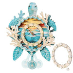 3D Wooden Seaturtle Clock Puzzle for Adults - Unique DIY Craft