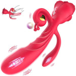 G Spot Snails Vibrator Sex Toy, Triple Stimulation Adult Rose Toys With 10 * 10 * 10 Strong Vibration Modes, Flexible Anal Rabbit Dildos Massager For Women Men Couple