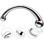 Double Ended Stainless Steel Spot Wand Massage Stick Pure Metal Penis P-Spot Stimulator Anal Plug Dildo Sex Toy For Women Men (S,14 Oz)