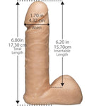 Doc Johnson Vac-U-Lock - The Realistic Dildo - 6 Inch FIRMSKYN - F-Machine and Harness Compatible - for Adults Only, Vanilla