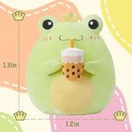 Large Frog Plush Pillow Stuffed Animal Toy,Big Size Cute Soft Toys 13" Fat Kawaii Hugging Pillows Cuddle Huggable Plushie,Gift For Kids