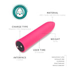 Rechargeable 20-Function Vibrating Bullet in Blush Pink
