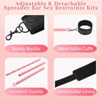 Spreader Bar Bdsm Bondage Restraints Kits With Wrist Ankle Neck Collar Adjustable Handcuffs Sex Toys Sm Games For Men Women And Couples (Pink)