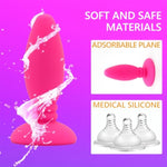 Small Silicone Anal Butt Plugs With Suction Cup For Adult Couples Starters (Pink)