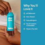 Hello Natural Lube - Aloe-Based Organic Personal Lubricant - Hydrating, Hypoallergenic, Ph-Balanced, Non-Sticky, Condom Compatible, For Men, Women, & Couples, 3.3 Fl Oz