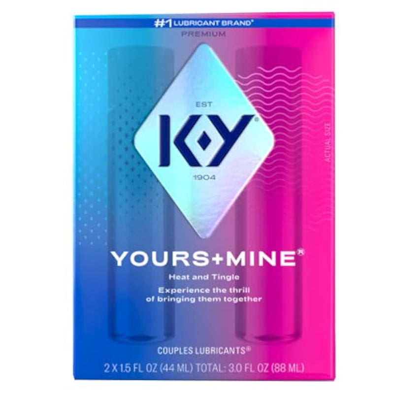 K-Y Yours+Mine Adult Toy Friendly 3 Fl Oz. Personal Lubricant for Couples, Men, Women, Pleasure Enhancer, Vaginal Moisturizer, Arousal Stimulant